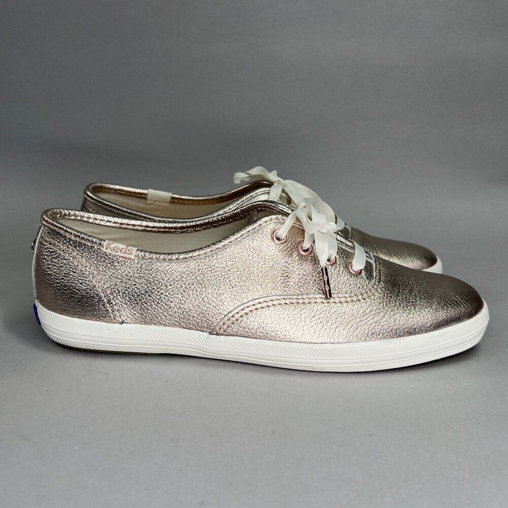 Keds x Kate Spade Champion Shoes Women's Size 6 Metallic Rose Gold Sneakers